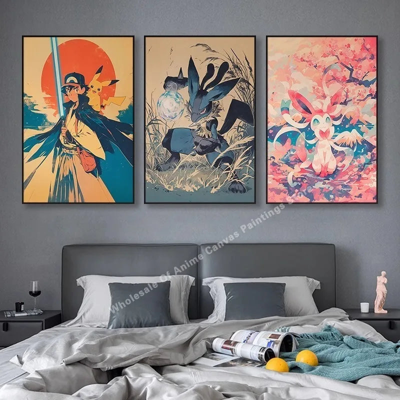 PokeMon Decorations PokeMon PokeMon Pikachu Hanging Paintings Children's Room Cartoon Anime Mural PokeMon Decorations PokeMon PokeMon Pikachu Hanging Paintings Children's Room Cartoon Anime Mural